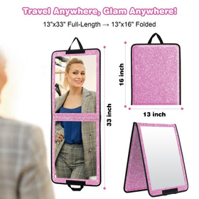 LPHUMEX travel full-length mirror in compact form fits dance bags.