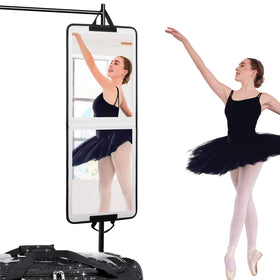LPHUMEX white foldable mirror closed in bag, ideal for travel and on-the-go dressing