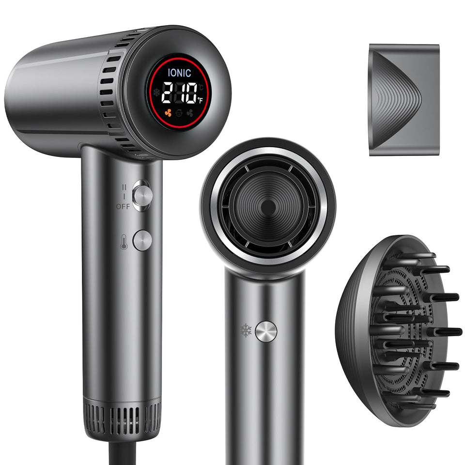 LPSTEA hair dryer with 360° magnetic diffuser attachment for precise styling.