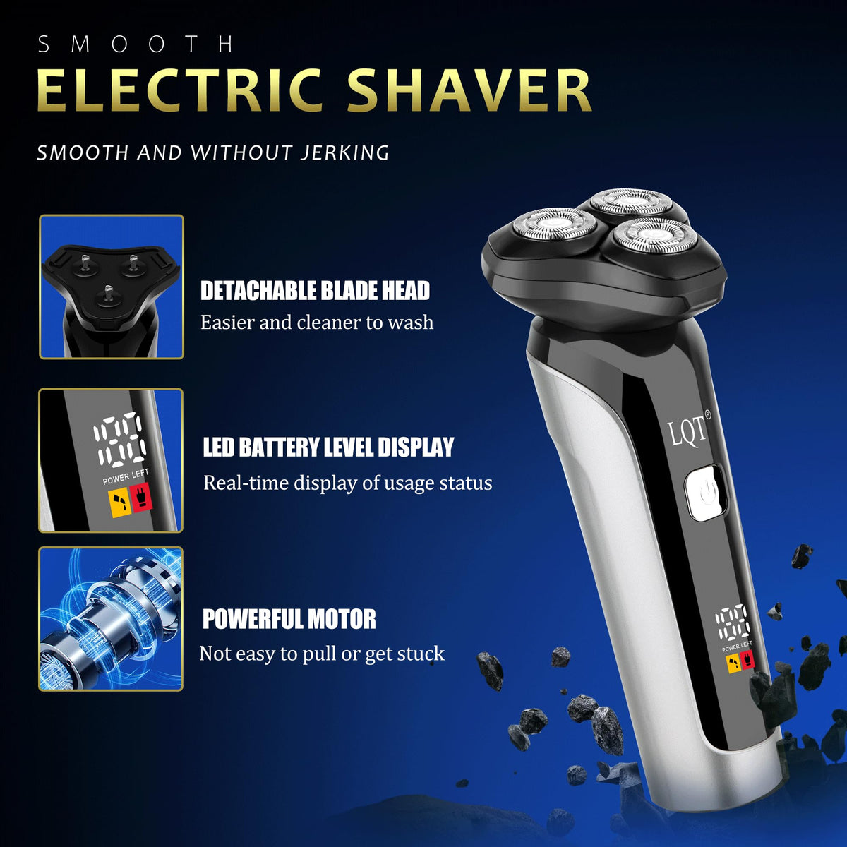 LQT cordless clippers with LED battery indicator for uninterrupted sessions