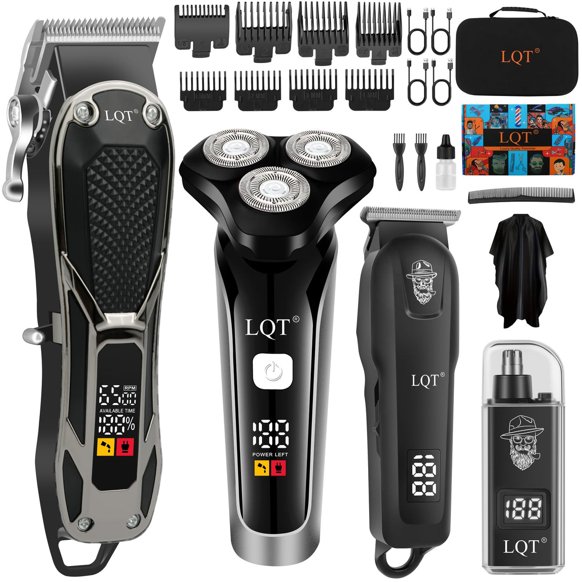 LQT hair clippers front view showing sleek design for home styling