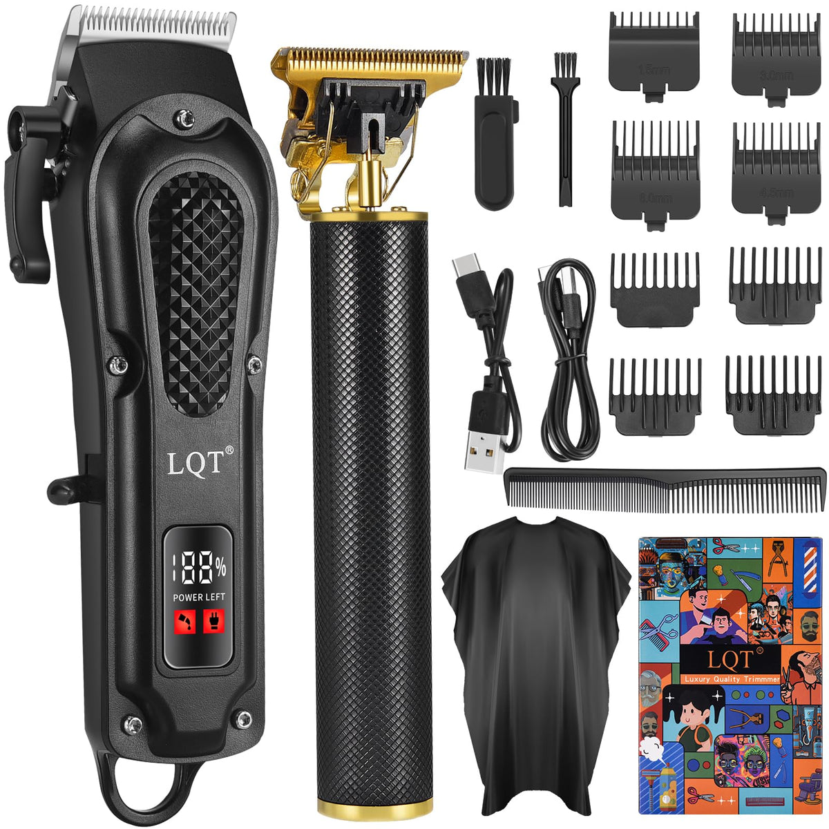 LQT Men's Professional Hair Clippers Kit front view for efficient home grooming