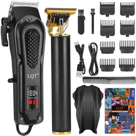 LQT Men's Professional Hair Clippers Kit front view for efficient home grooming
