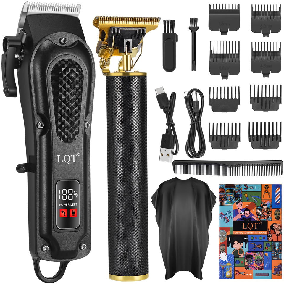 LQT Men's Professional Hair Clippers Kit front view for efficient home grooming