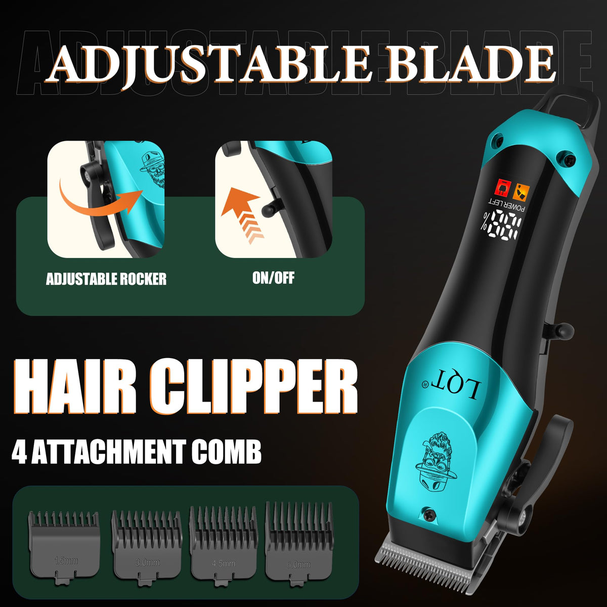LQT nose trimmer for comfortable, precise trimming detail.