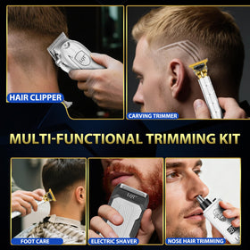 LQT grooming set shows a clear LED readout for battery status.