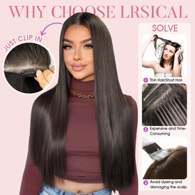 LRSICAL 22-inch straight extensions deliver a long, natural look.
