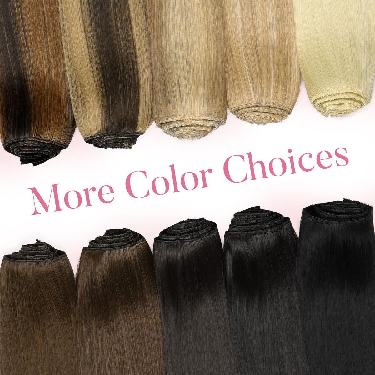 LRSICAL clip-in extensions ready to wear for quick styling.