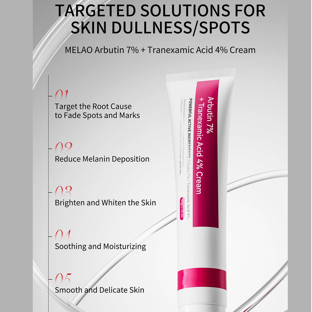 LRUSEIFE Arbutin and Tranexamic Cream after application glow on skin