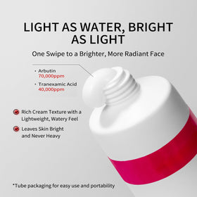 LRUSEIFE Arbutin and Tranexamic Cream with niacinamide label showing skin refining ingredients