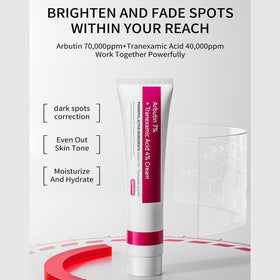 LRUSEIFE Arbutin and Tranexamic Cream tube closeup with lightweight texture