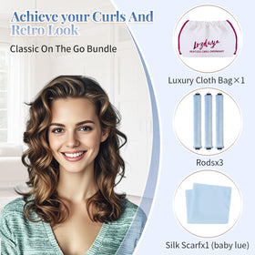 Lrzduya three-rod heatless curling kit offers versatile hold