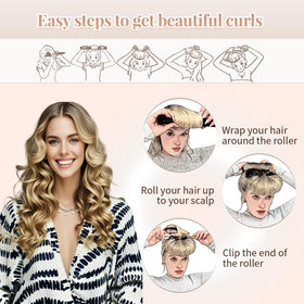 Lrzduya heatless curler with brown scarf for stylish night use