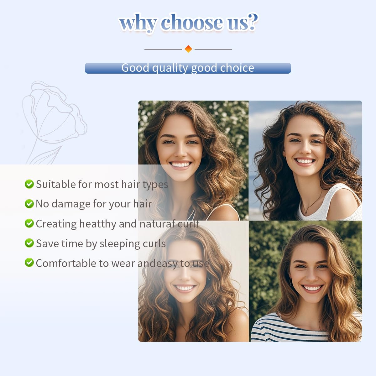 Lrzduya packaging shows all-in-one heatless curling solution