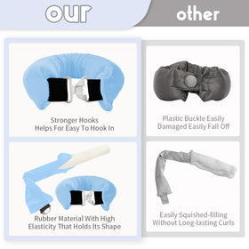 Lrzduya sky blue curlers used on hair for soft waves