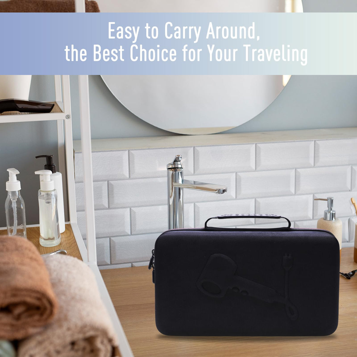 LTGEM black case blends discreetly with travel gear and protects valuables.