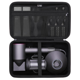 LTGEM hair dryer case protects Dyson Supersonic gear during travel and keeps accessories organized.