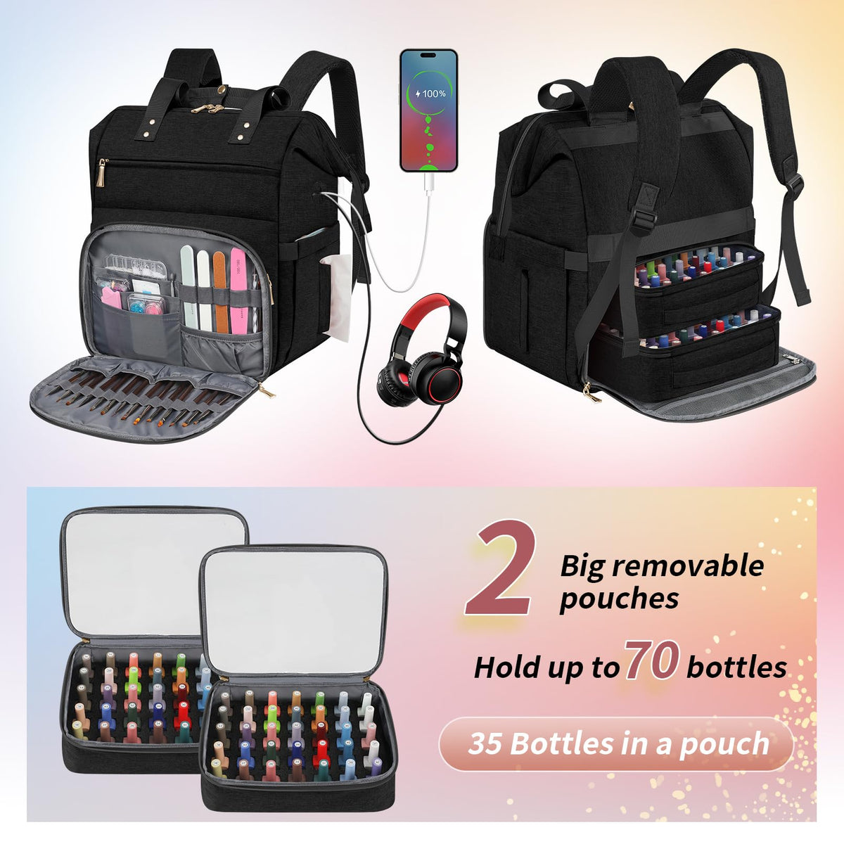 ltinveck nail lamp slot keeps your UV/LED lamp secure during travel