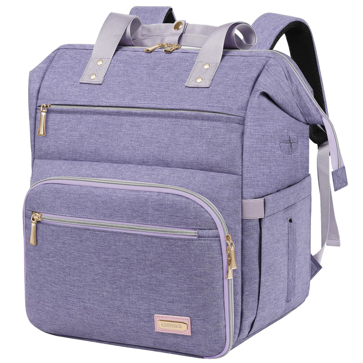 LTINVECK Nail Polish Organizer Backpack, top view showing spacious color storage on the go.