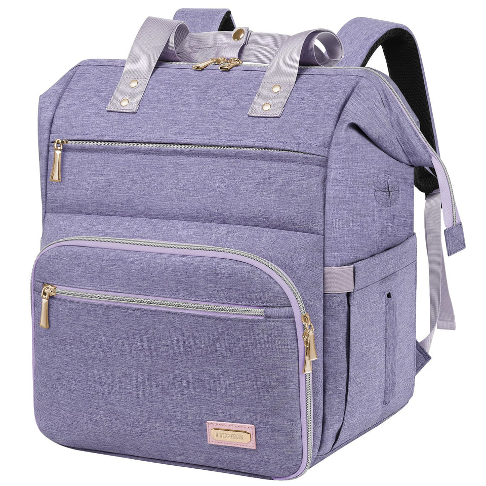 LTINVECK Nail Polish Organizer Backpack, top view showing spacious color storage on the go.