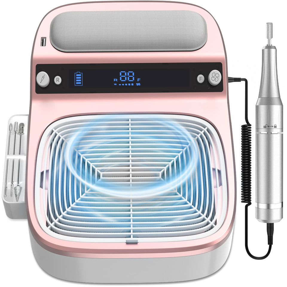 LUBEJR 2-in-1 nail dust collector and drill keeps your workspace clean and organized.
