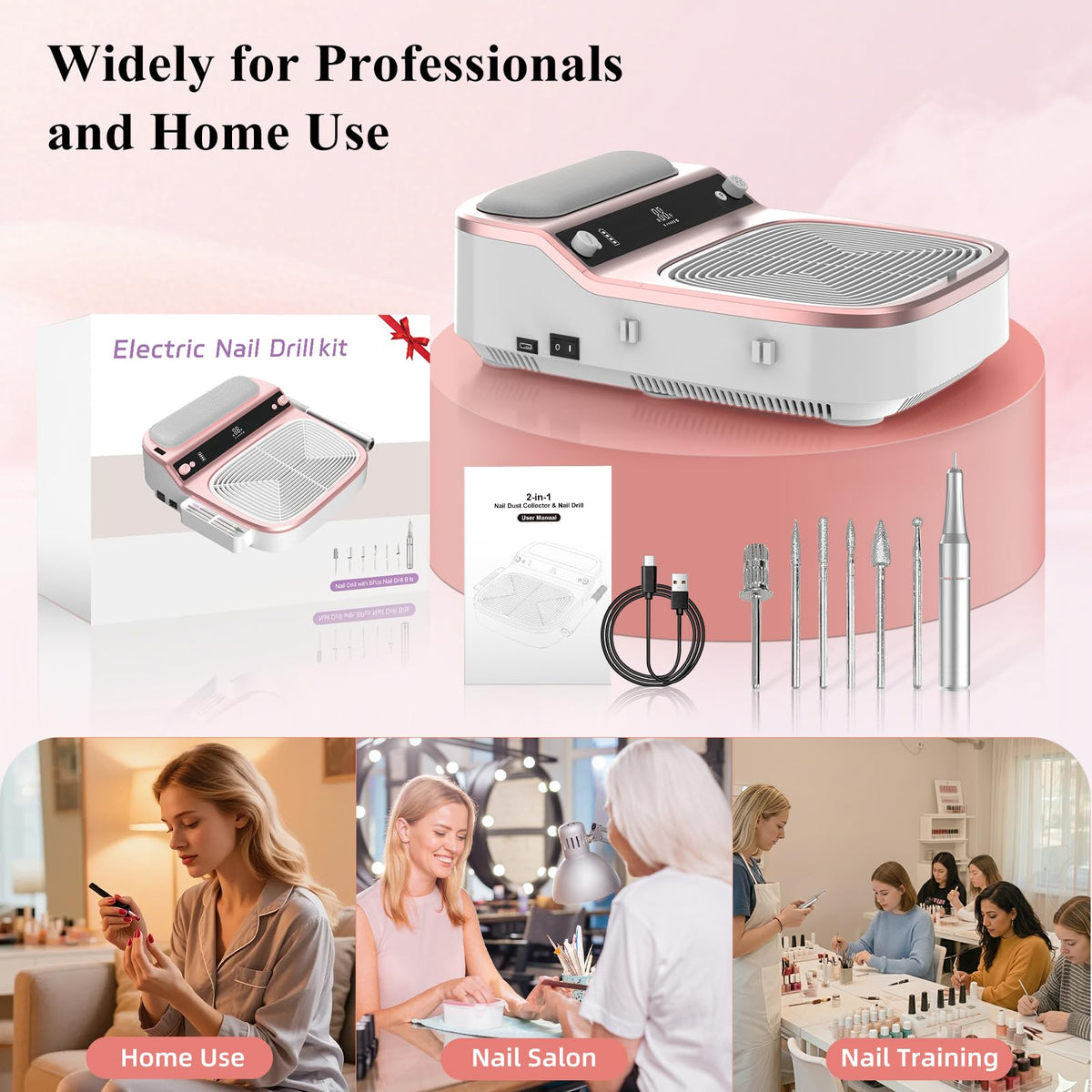 LUBEJR portable home salon tool helps achieve clean, efficient manicures.
