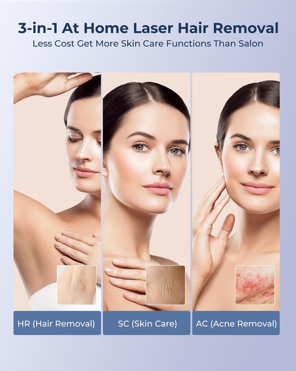 Visible hair reduction in about three weeks with LUBEX IPL.