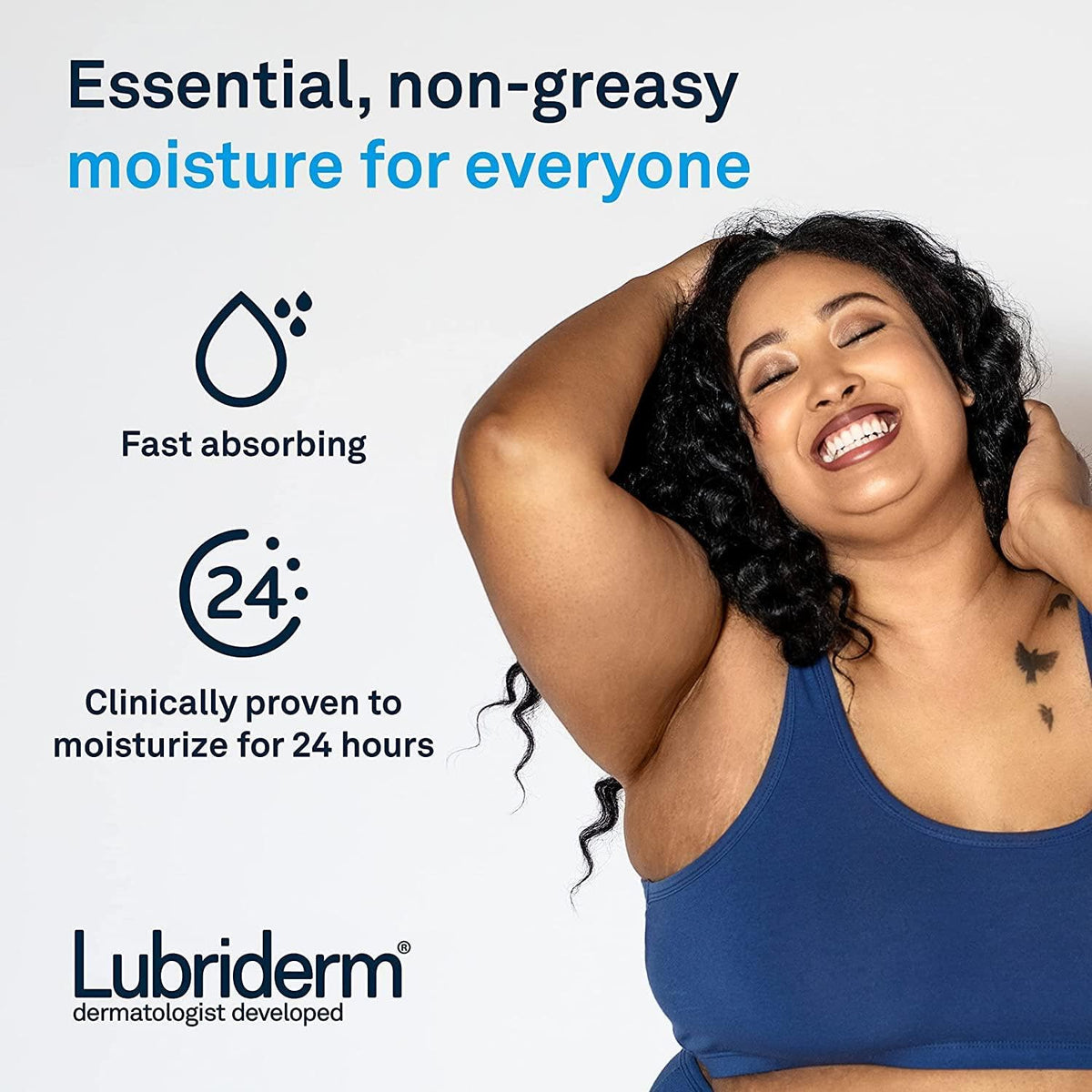 Creamy texture swatch of Lubriderm Daily Moisture Lotion.