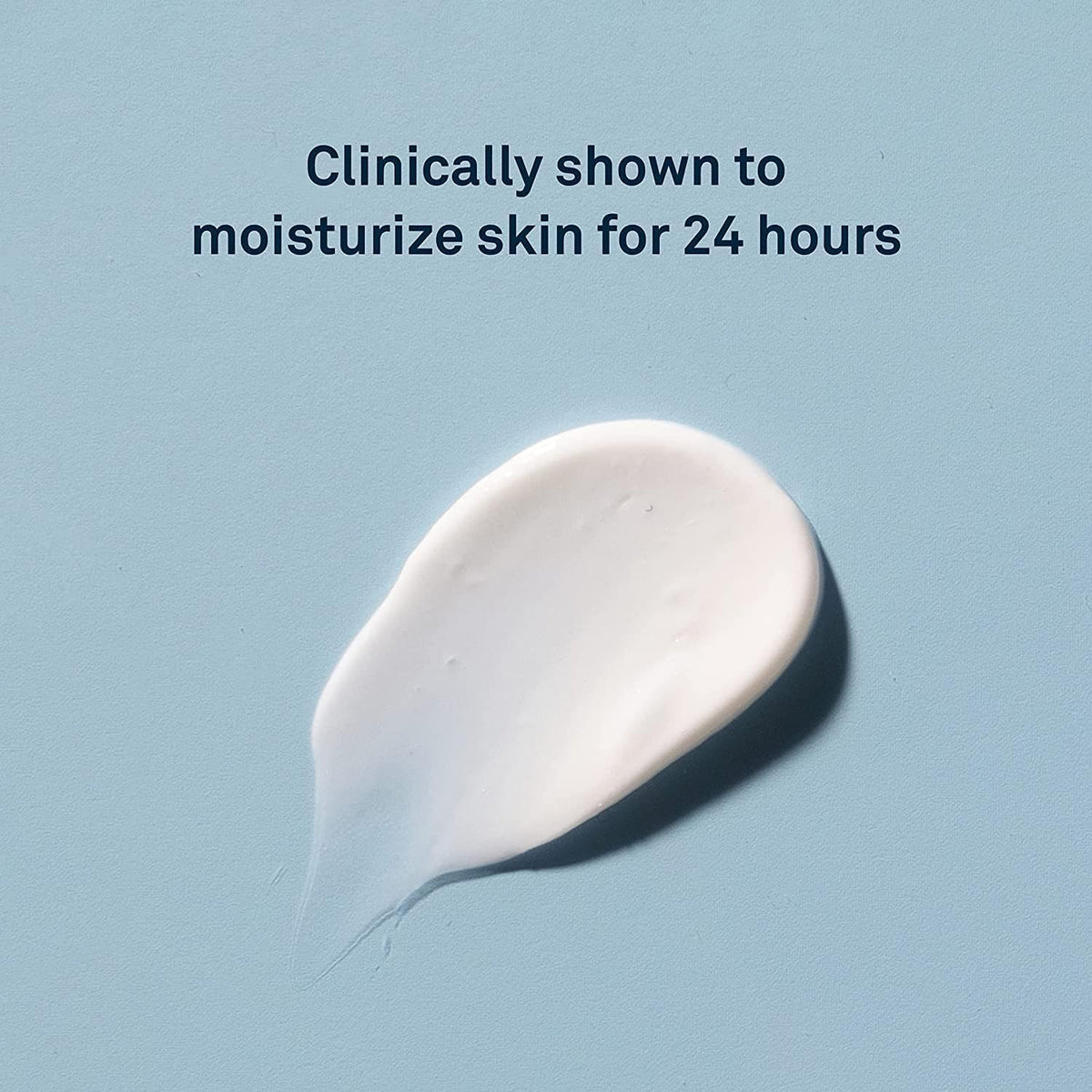 Lubriderm label closeup highlighting hydration benefits on skin.