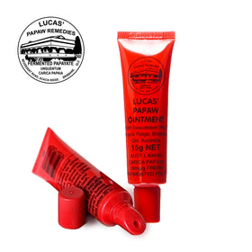 Balm tube dispensing smooth, mess-free Lucas Papaw product.