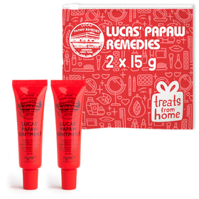 Lucas Papaw gift pack with two 15g pawpaw balms for lips.