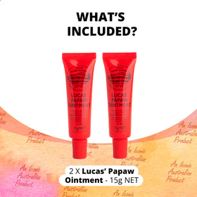 Close-up of Lucas Papaw lip ointment texture and creaminess.