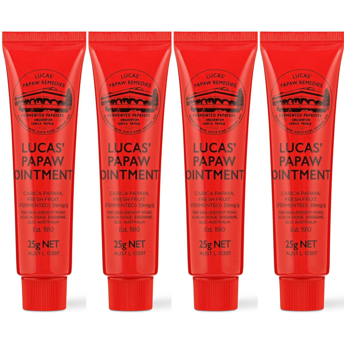 Lucas Papaw red pawpaw balm pack for lips and skin, offering dependable hydration