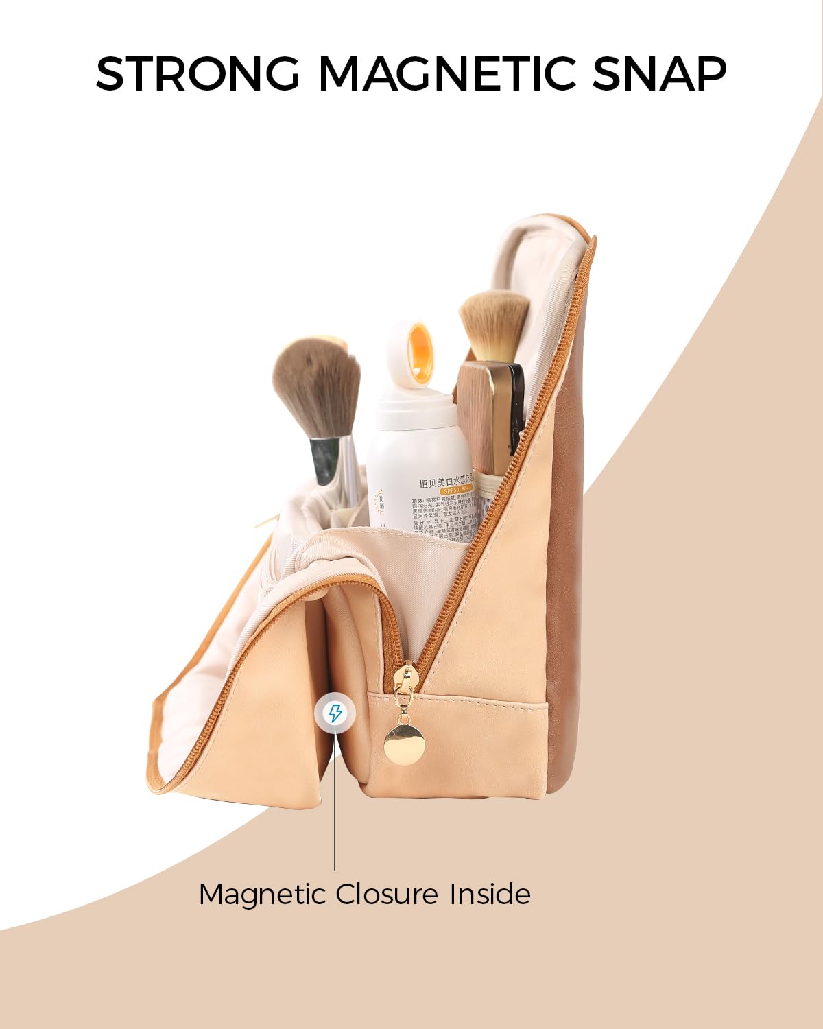 Luc Catherine waterproof travel case protects cosmetics during trips.