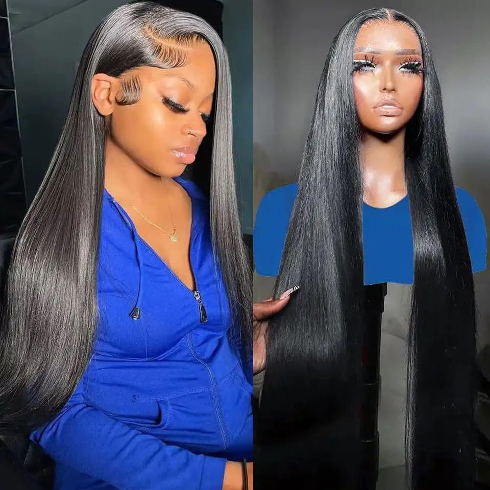 Luciya 13x6 HD lace front wig in straight texture, ready for daily wear.