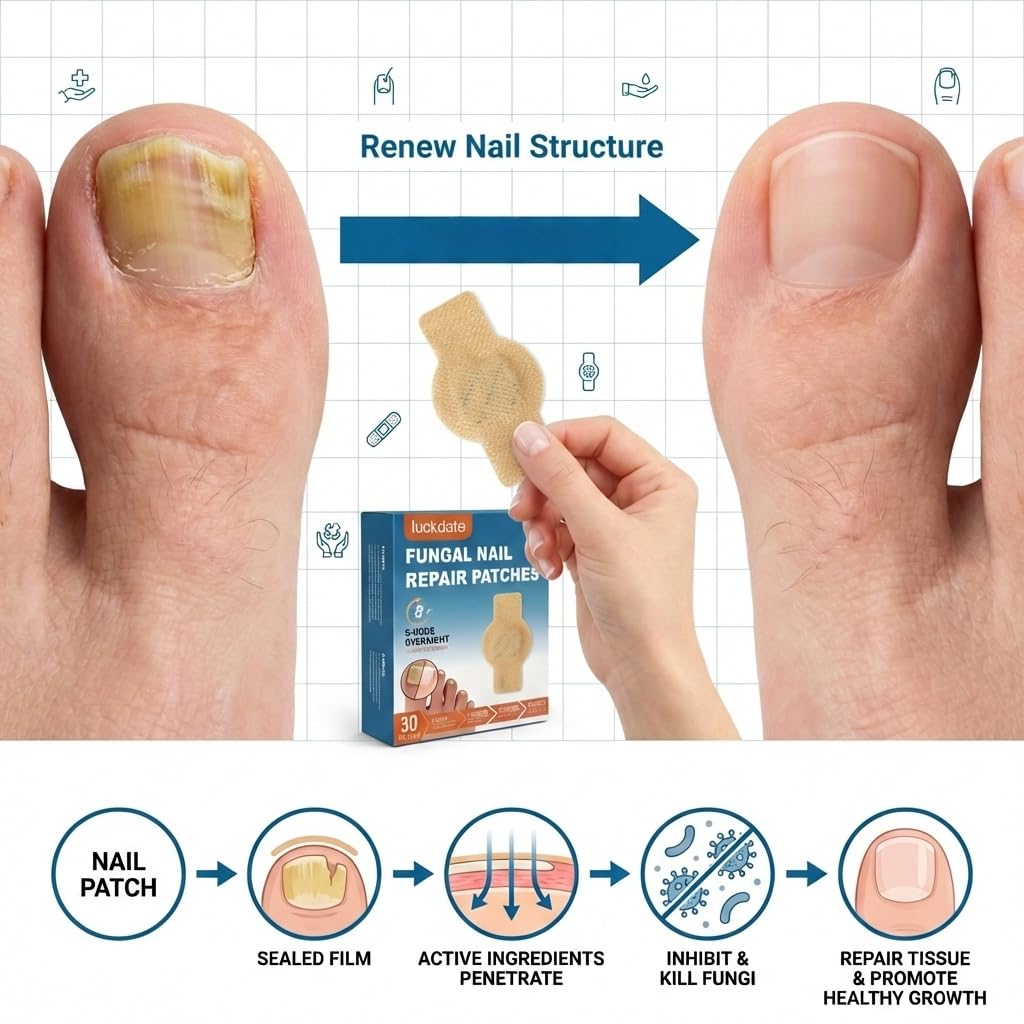 Luckdate Nail Patches show 8-hour wear for comfortable nail care.