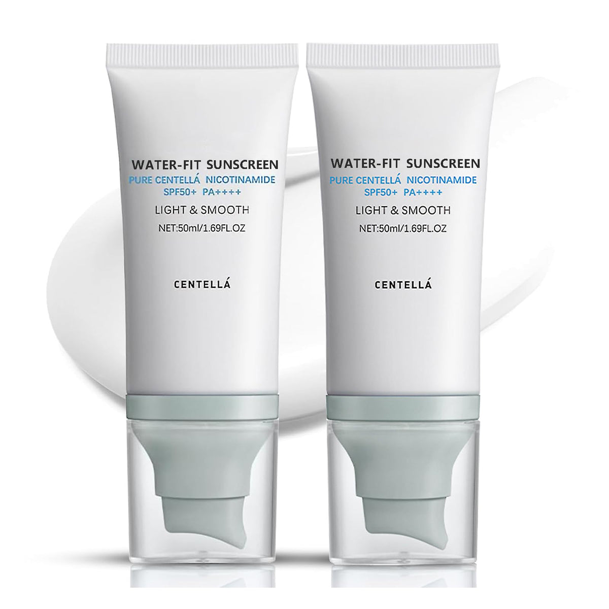 LuckNest Centella Sunscreen SPF 50 pump bottle for easy outdoor protection.