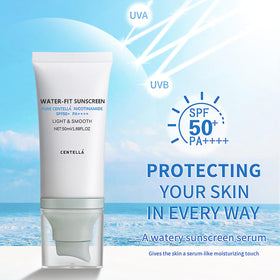 LuckNest Centella sunscreen enriched with Centella asiatica for sensitive skin.