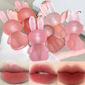 LuckNest rabbit lipstick keychain for portable lip color on the go.