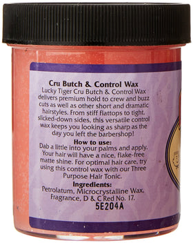 Lucky Tiger Cru-Butch Control Wax on hands demonstrates easy application.