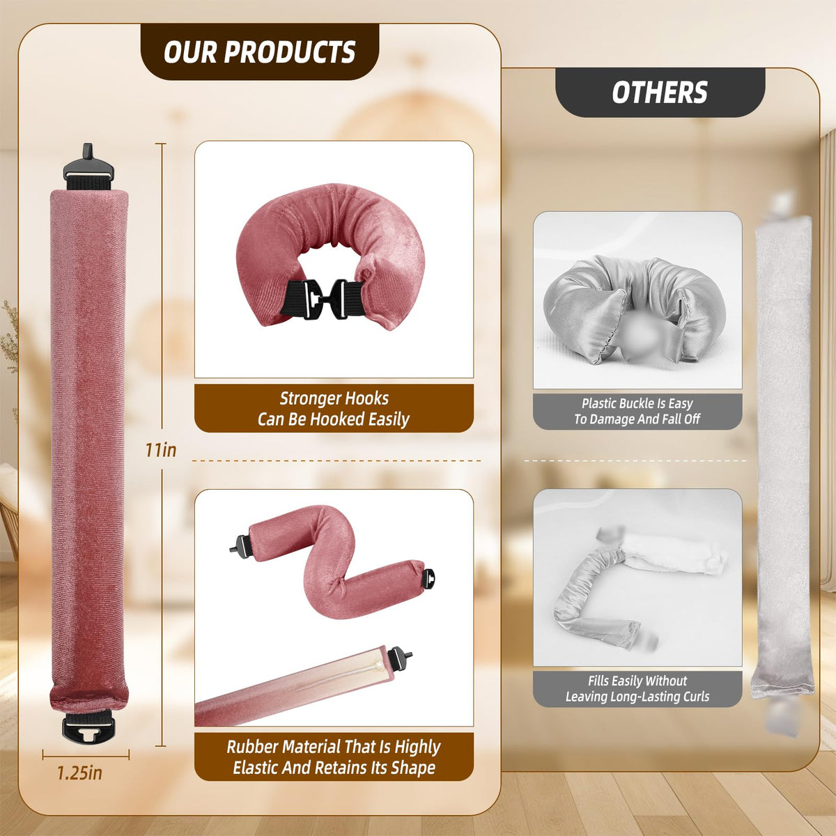 Luckybear jumbo flexi rods with no-slip design ready for styling