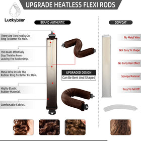 Luckybear heatless curls jumbo rods demonstrate compatibility with all hair types.
