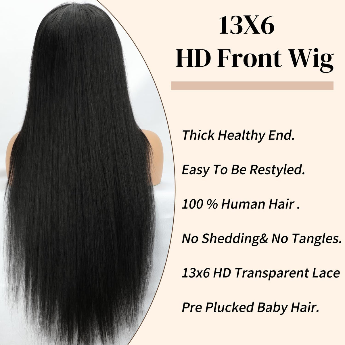 LUCLUEME 13x6 lace front mimics scalp for versatile styling.