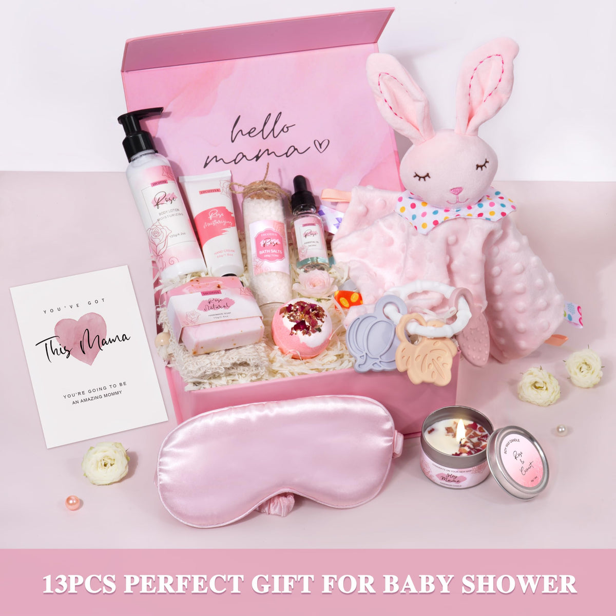 LUCOTIYA spa gift set with candle and bath bombs for relaxation