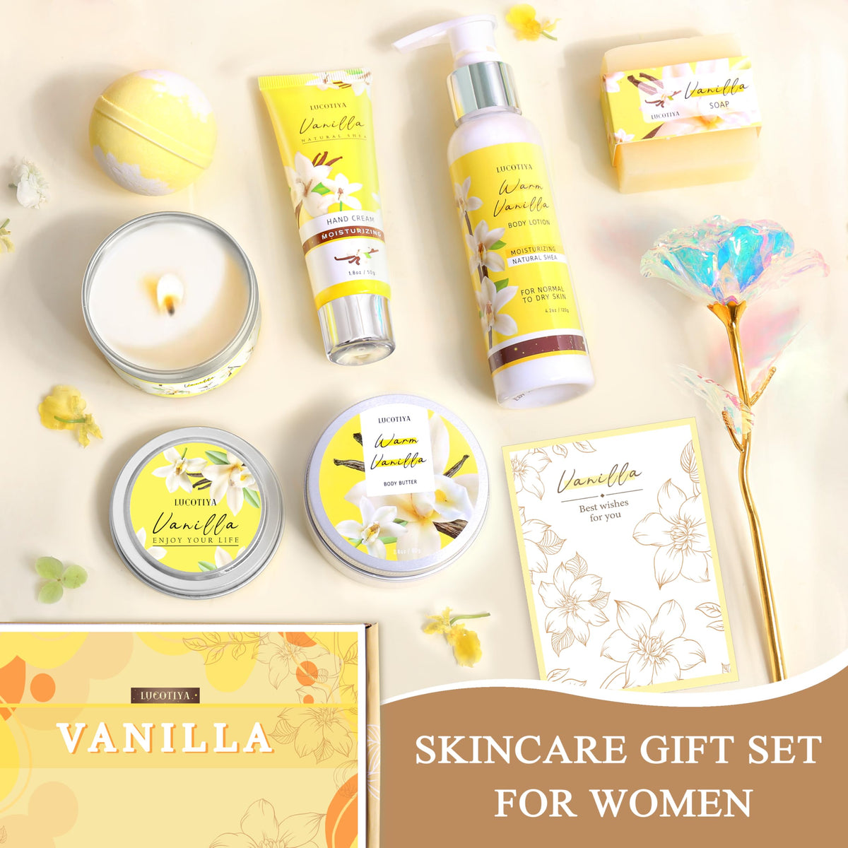 LUCOTIYA Vanilla Body Lotion provides lightweight moisture for soft, radiant skin.