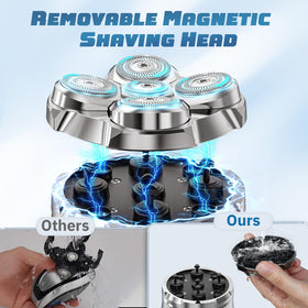 Luctry LED display shows battery level during dry or wet shaves