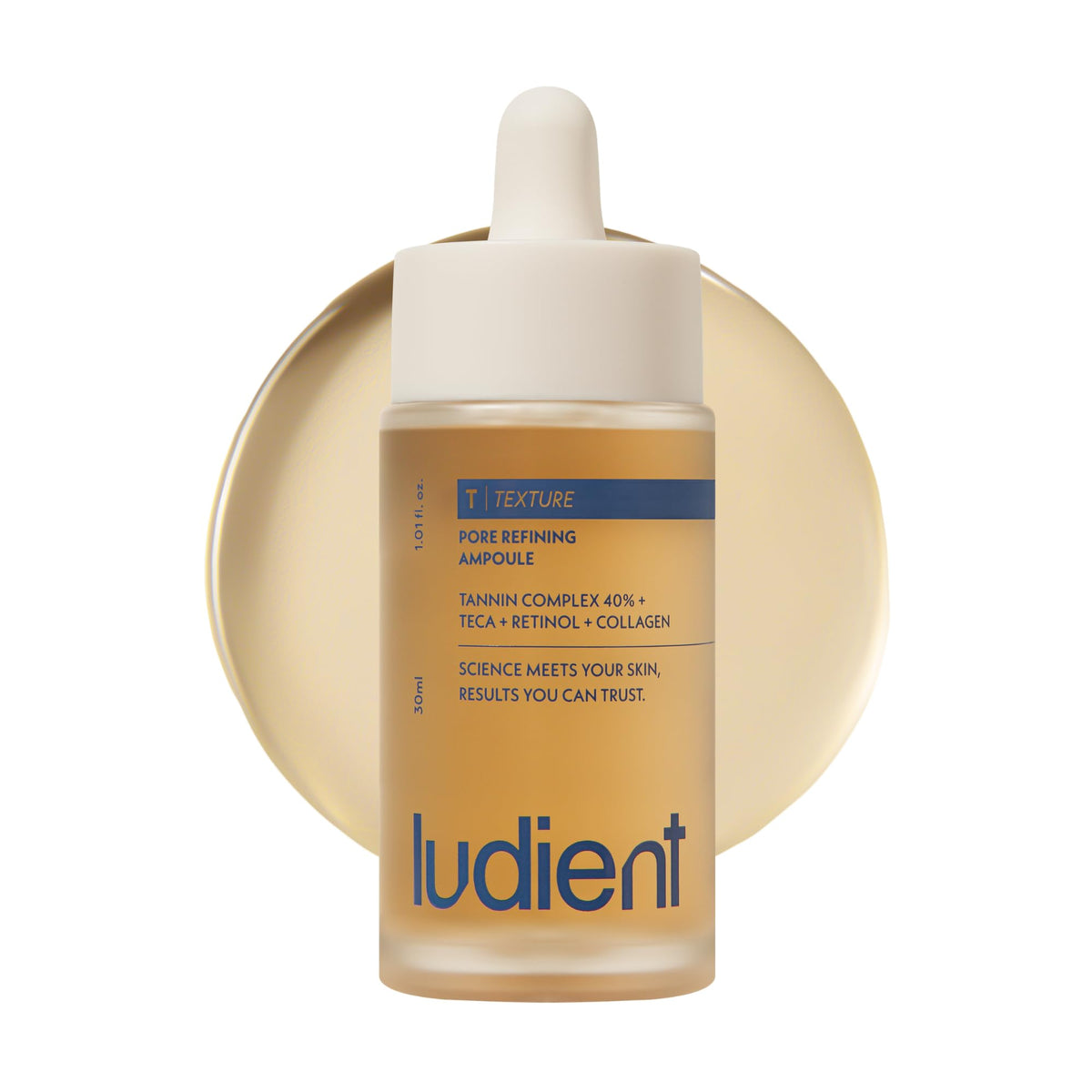 Ludient Pore Refining Ampoule bottle closeup for targeted pore tightening
