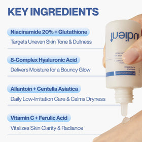 Ludient Radiance Glass Serum texture close-up reveals a smooth, weightless glide.