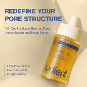 Ludient serum texture closeup highlighting smooth application and quick absorption