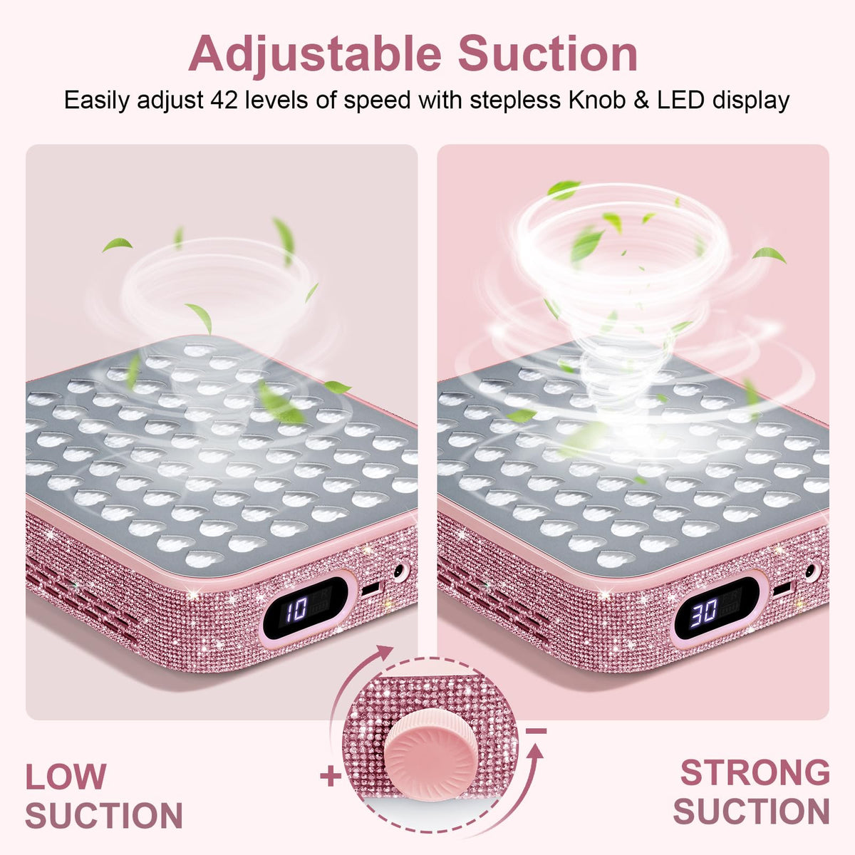 Ludysic Nail Dust Collector on a salon desk for home use.